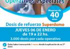 Jueves vacunación dosis de refuerzo para mayores de 40 años