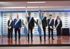 Se realizó el acto de Cambio de Bandera en la UTN por primera vez, dos estudiantes portan el emblema nacional