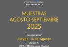 Muestras Agosto-Septiembre 2025 en el Centro Cultural San Francisco