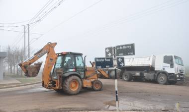 Comenzó la pavimentación en el Barrio 20 de Junio