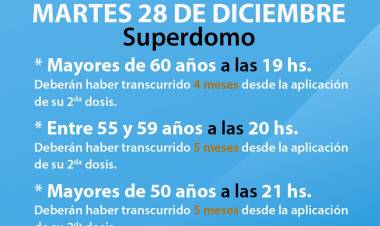 Mañana martes 28 se llevará a cabo un nuevo operativo de vacunación de refuerzo Covid-19