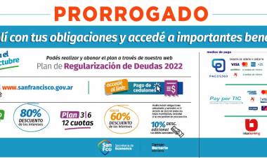 Se prorrogó el “Plan de regularización de deudas 2022”