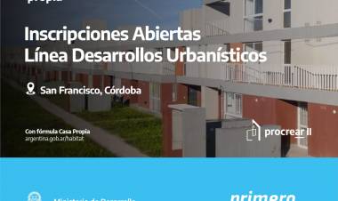 Procrear II: 47 nuevas viviendas serán destinadas para San Francisco