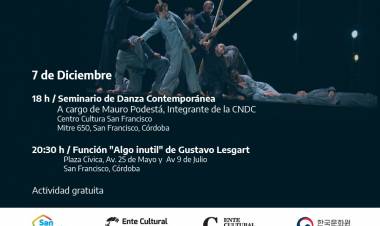 Show y Seminario gratuito de la Compañía Nacional de Danza Contemporánea