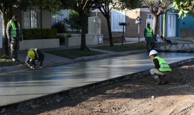 El sector Cispren en su última etapa de la obra de pavimentación