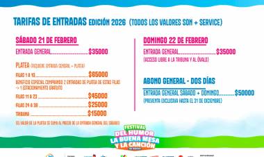 Comenzó la venta de entradas del Festival del Humor, la Buena Mesa y la Canción
