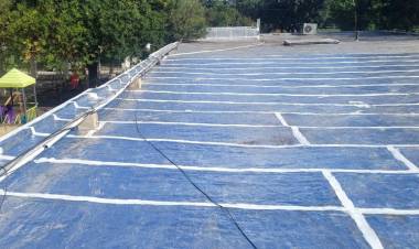Se impermeabilizaron 465 m² de techos en la Escuela Bouchard