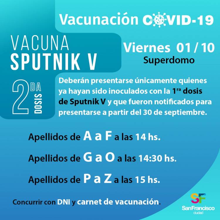 Nuevo operativo de vacunación COVID 19, viernes 1