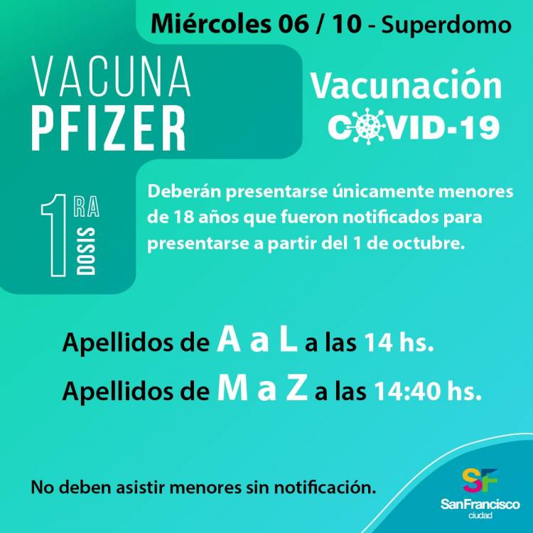 Nuevo operativo de vacunación covid-19, miércoles 6