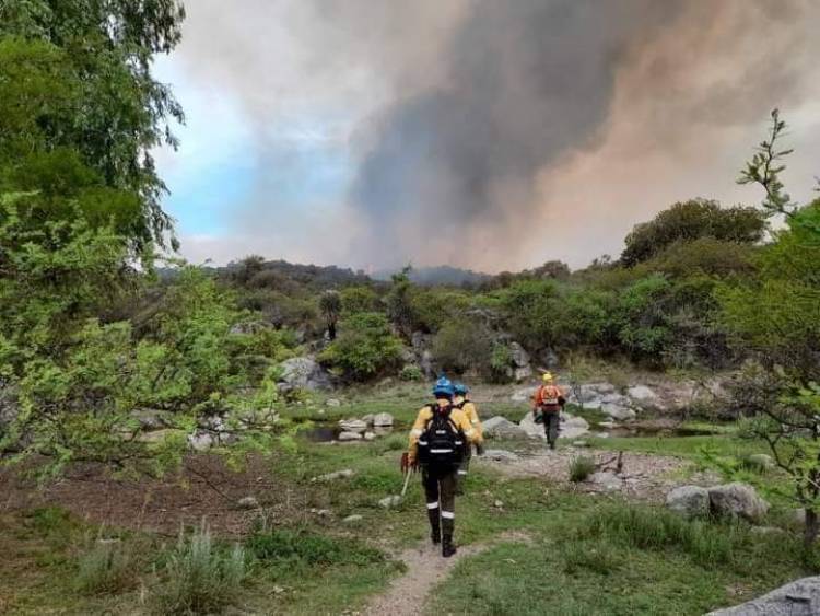 Contuvieron el foco en Tala Cañada pero hay fuego activo en Los Cóndores