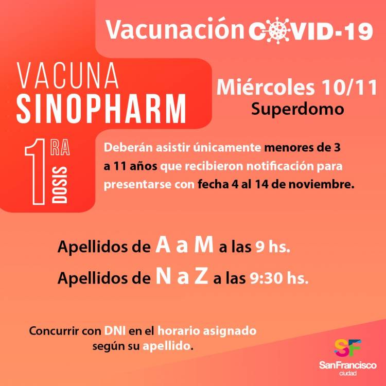 Operativos de Vacunación COVID 19 para esta semana
