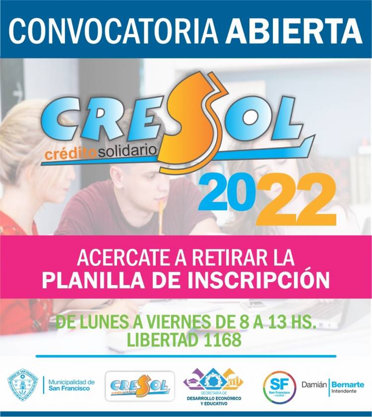 Inscripciones abiertas a los aspirantes del Cresol 2022