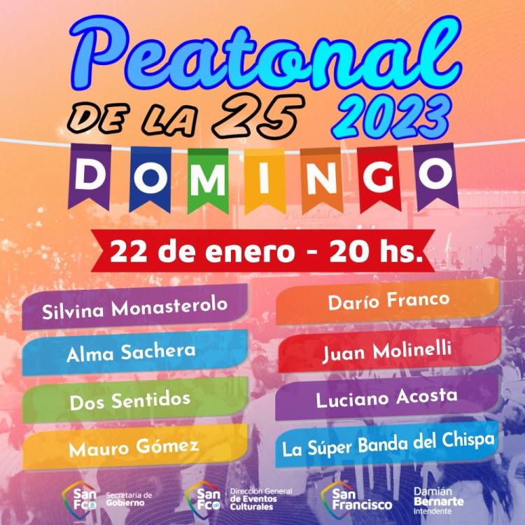Se viene la tercera noche de “La Peatonal de la 25”