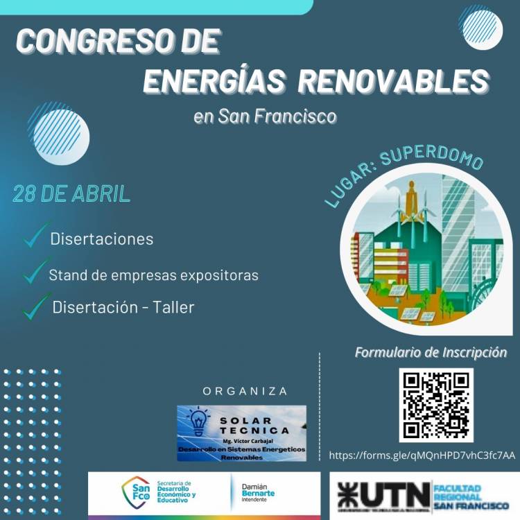 Se realizará el Congreso de Energías Renovables San Francisco 2023