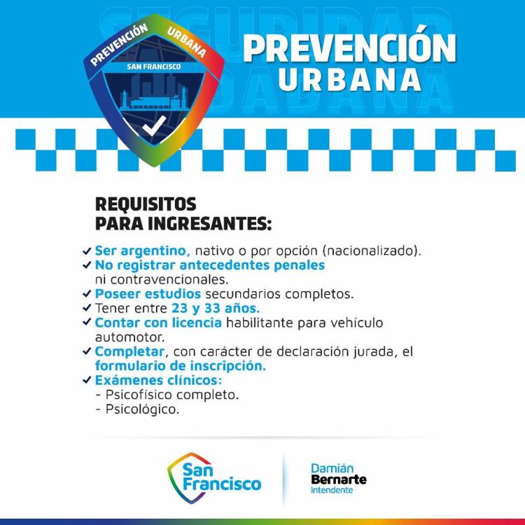 Reabren las inscripciones para formar parte del Cuerpo de Prevención Urbana