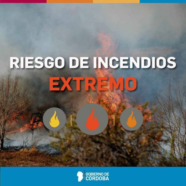 Rige alerta por riesgo extremo de incendios en la provincia