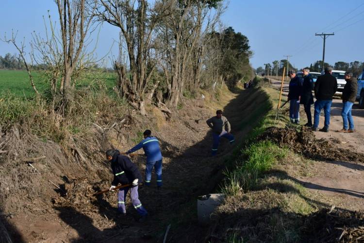 Bernarte supervisó las tareas de limpieza general de los canales de la ciudad