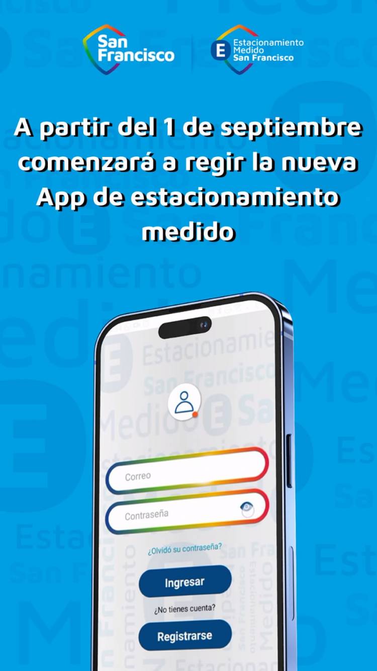 El 1 de septiembre comenzará a regir la nueva app de Estacionamiento Medido