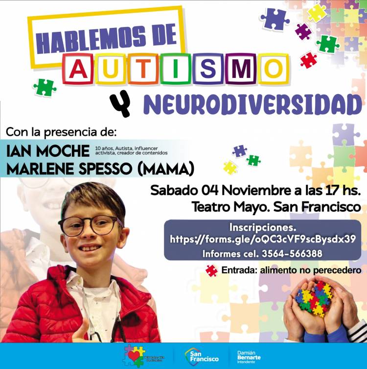 El activista Ian Moche se presenta en el Teatro Mayo de la ciudad para hablar de autismo