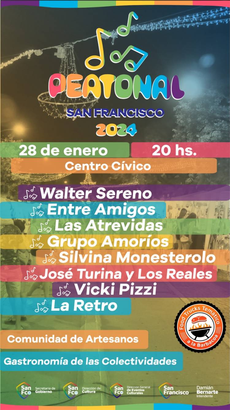 Se viene la cuarta noche de la Peatonal San Francisco