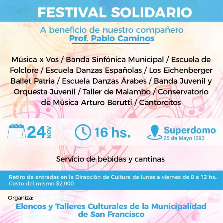 Festival Solidario en beneficio del prof. Pablo Caminos