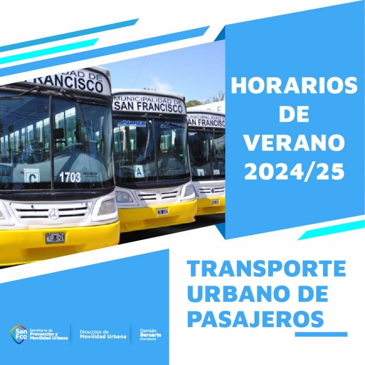 Se establece nuevo horario de verano para el servicio de transporte Urbano de pasajeros