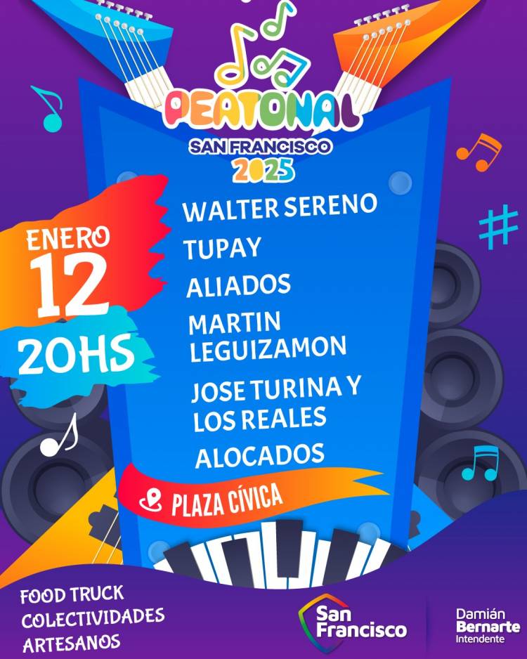 Este domingo 12 vuelve la “Peatonal San Francisco 2025” 