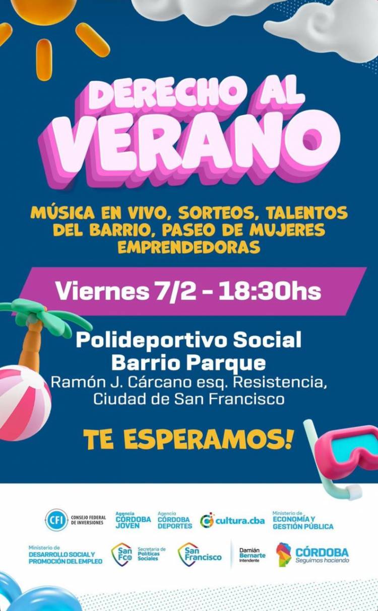 “Derecho al Verano”, una propuesta recreativa en el Polideportivo Social de barrio Parque