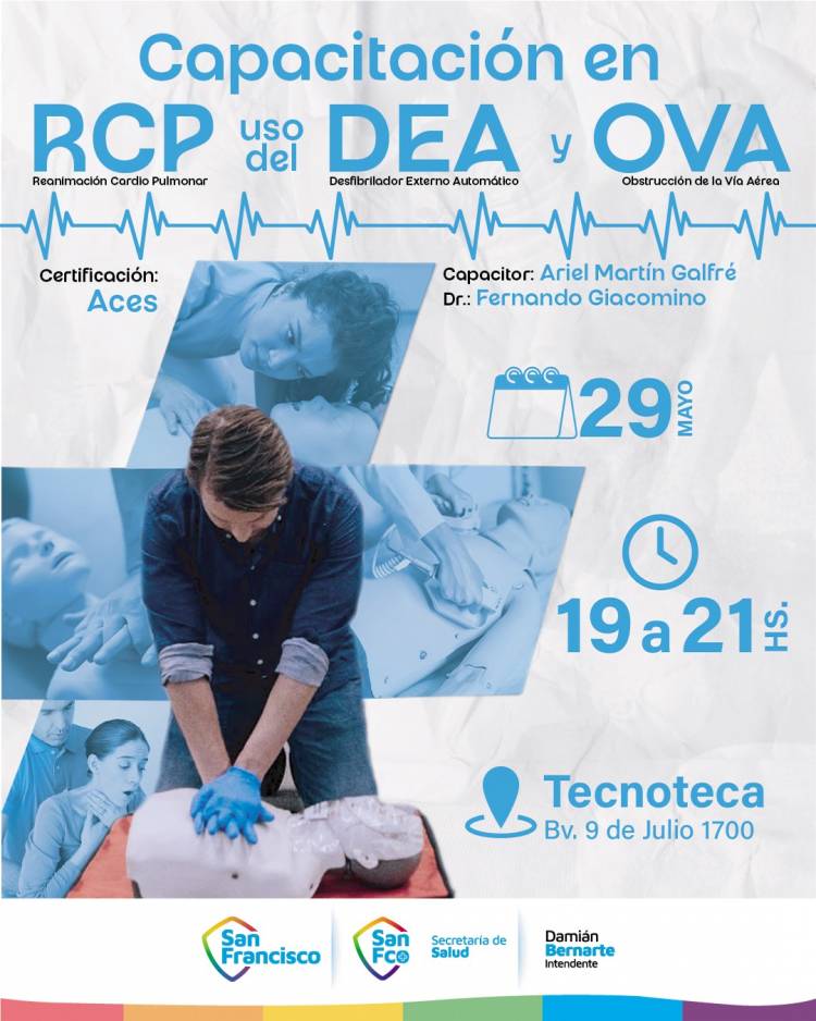 JUEVES 29: Capacitación gratuita en RCP 