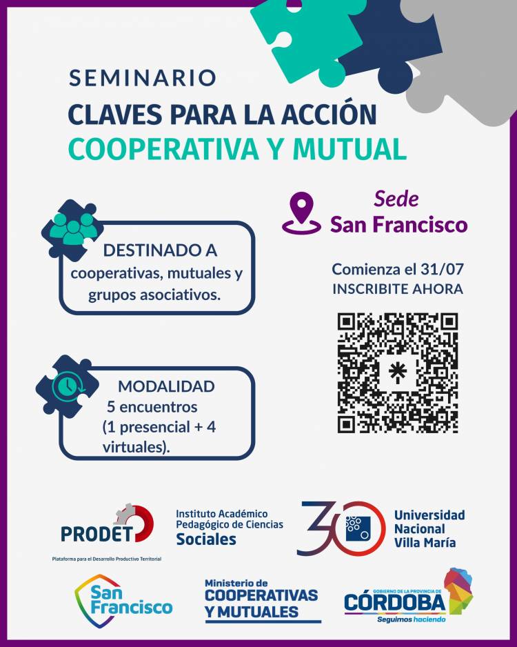 Lanzan seminario gratuito para fortalecer cooperativas y mutuales