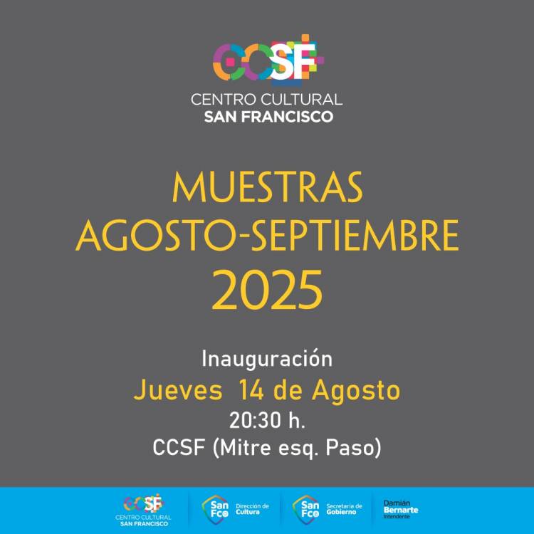 Muestras Agosto-Septiembre 2025 en el Centro Cultural San Francisco