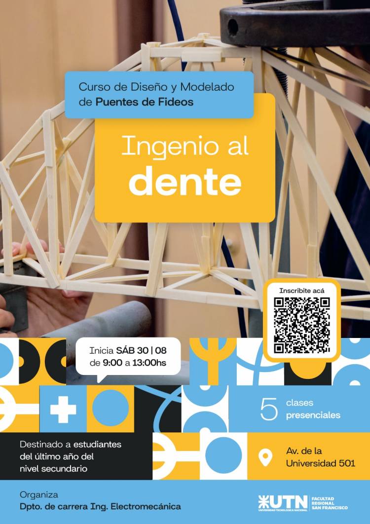 Arranca este sábado el curso de capacitación en modelado de puentes de fideos