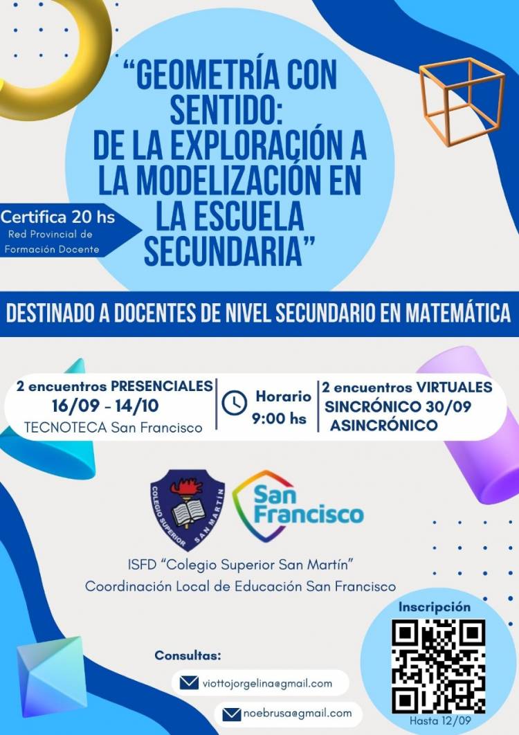 “Geometría con sentido”: capacitación gratuita con puntaje para docentes de Matemática