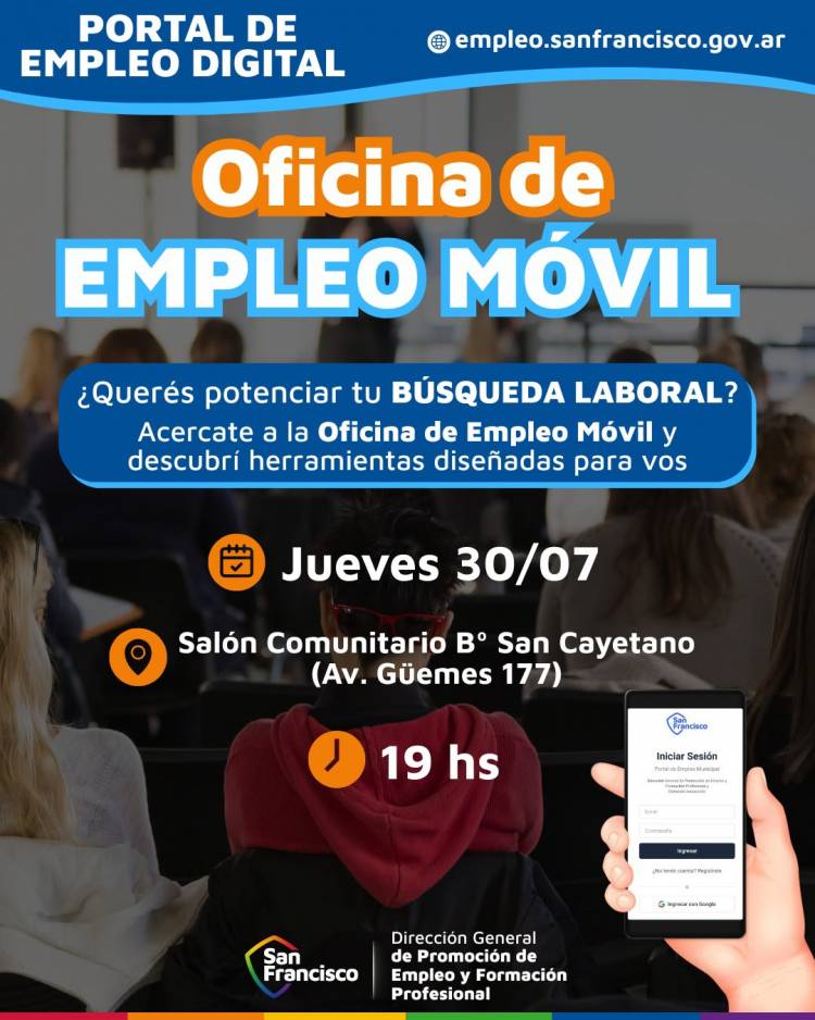 La Oficina de Empleo Móvil llega a barrio San Cayetano para acercar oportunidades laborales y de capacitación