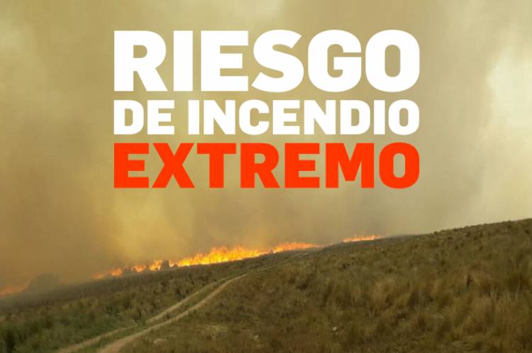 Riesgo de incendios: mañana será EXTREMO en el oeste y noroeste de Córdoba, ALTO en el resto de la provincia